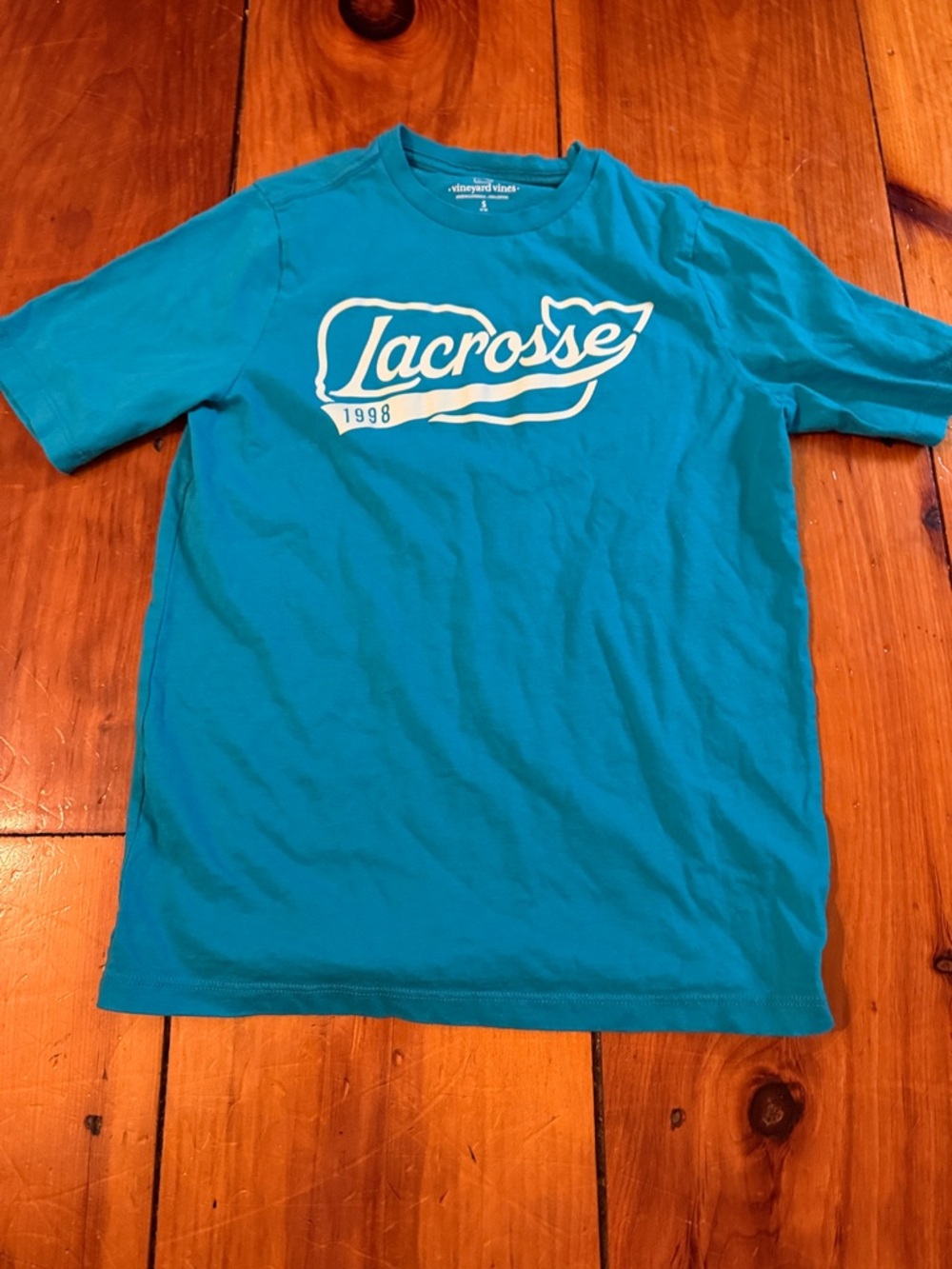 Vineyard Vines Turquoise Lacrosse Logo Short Sleeve Tee